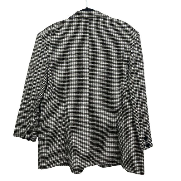 Jacqueline Ferrar Women Wool Blazer Houndstooth‎ Single Button Lined Pockets 18 - Picture 4 of 6